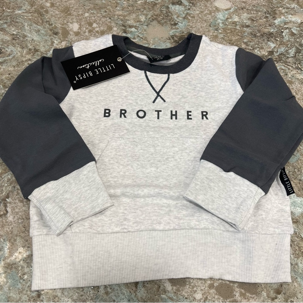 Little Bipsy Brother Pullover Sweater NWT 2T-3T